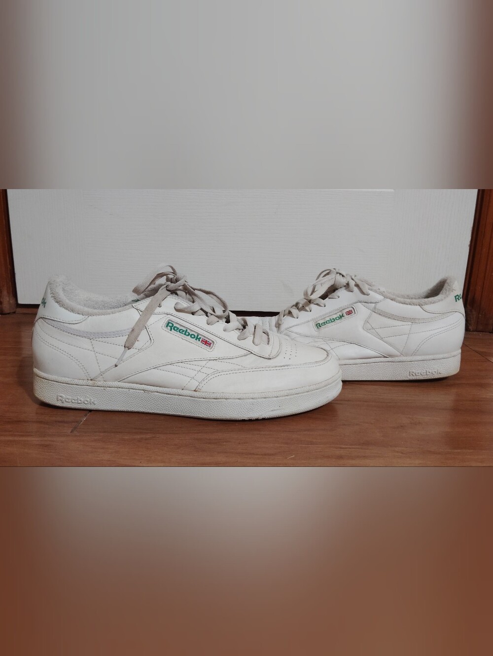 Reebok Club C Vintage White Green Low Top Shoes Size 12